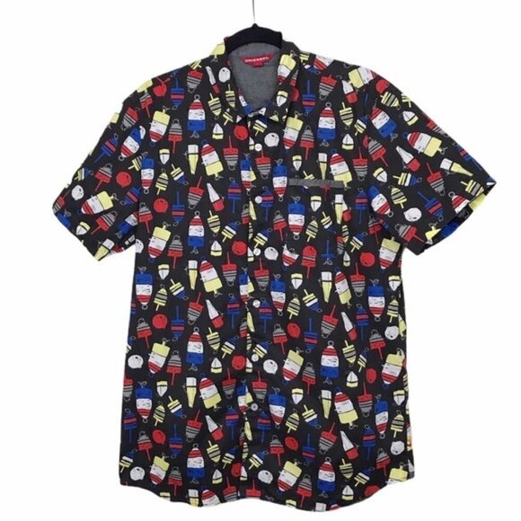 Union Bay Black Printed Short Sleeve Shirt - Picture 1 of 11